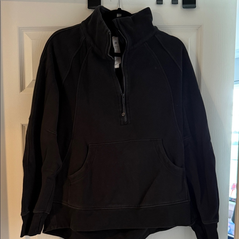 Women’s Black Half-Zip Pullover Sweatshirt